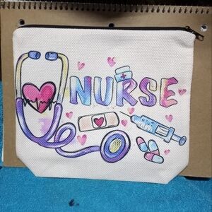 Nurse Themed Canvas Makeup Bag Pouch